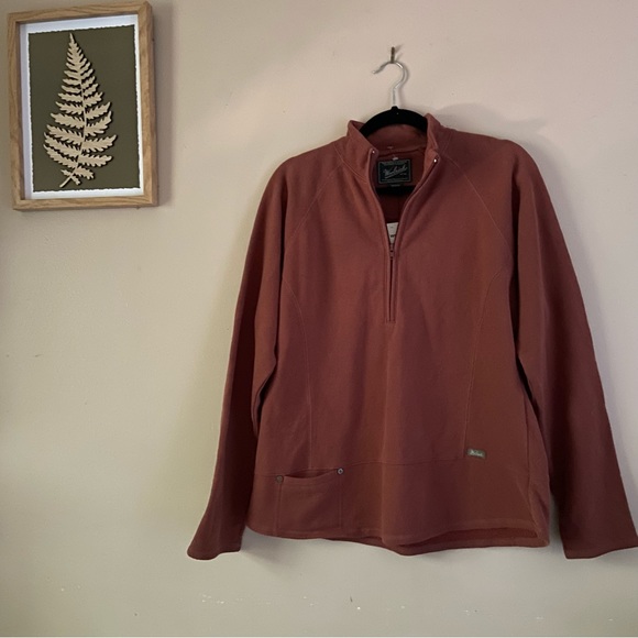 WOOLRICH• womens new highland burnt orange quarter zip pullover size medium nwt - Picture 7 of 15